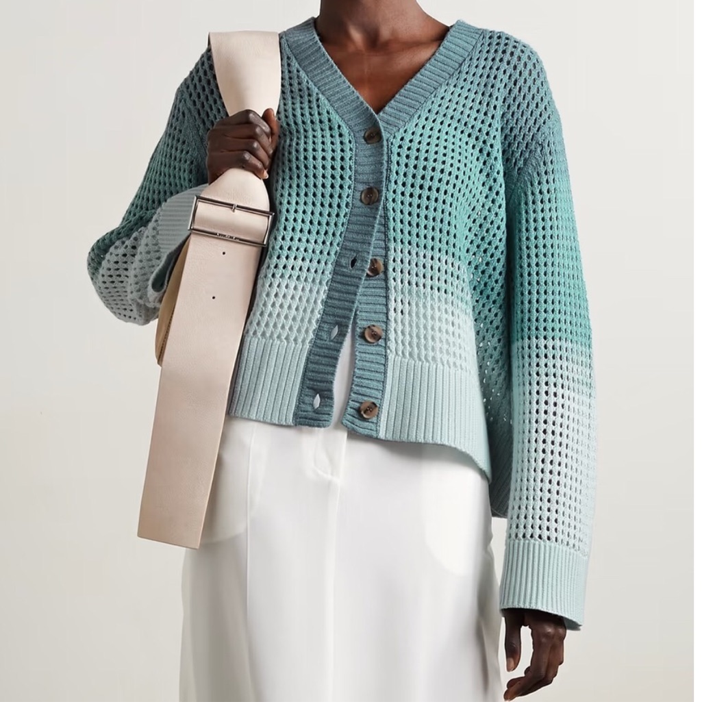 Atm Open Stitch Cashmere Blend Cardigan M